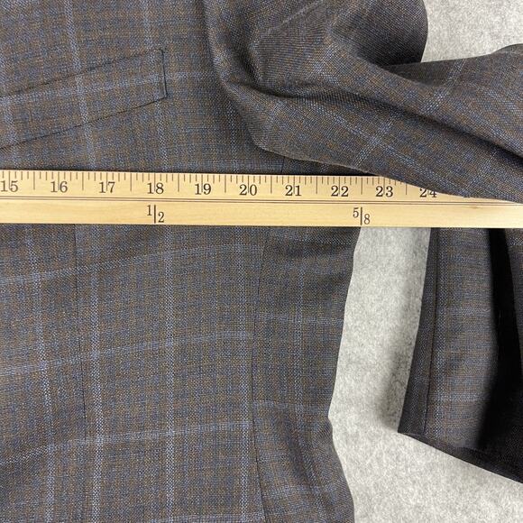 Jos A Bank Reserve Wool Blazer Sport Coat Mens 44R Plaid Tailored Fit Super 130s - Picture 10 of 16